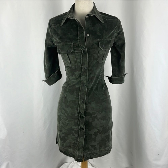 Etienne Marcel Camo corduroy shirt dress - Picture 2 of 5
